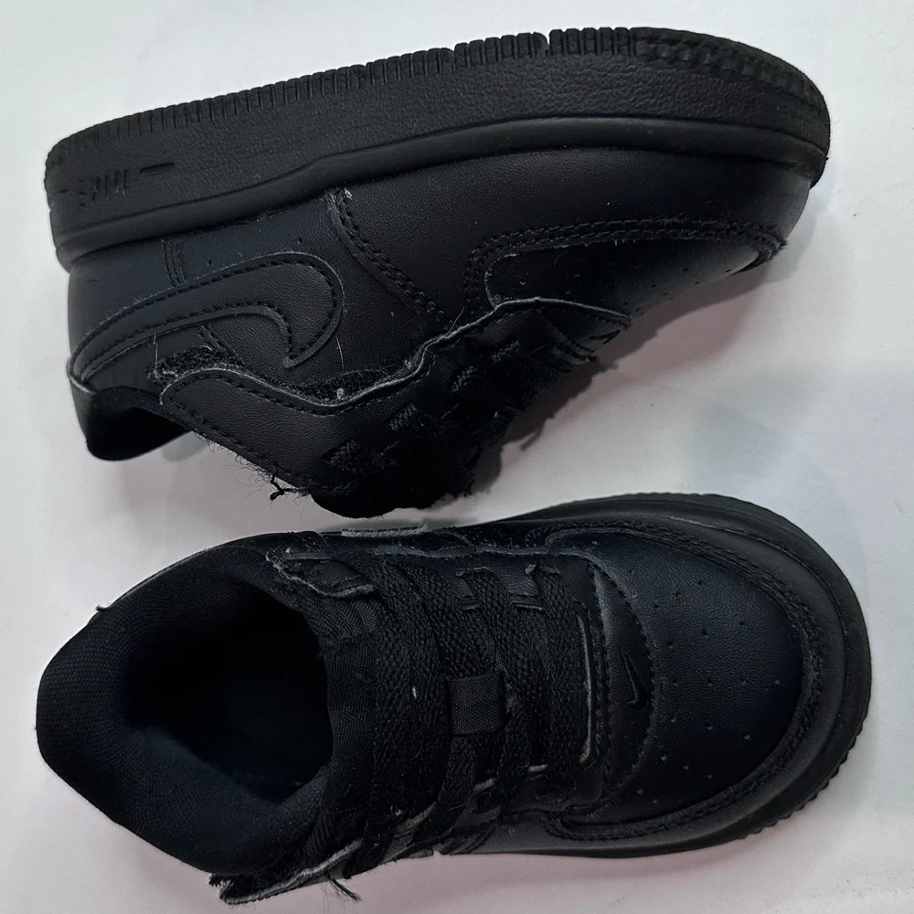 Kids Nike Air Force one Low Black Sneakers Low-Top Leather